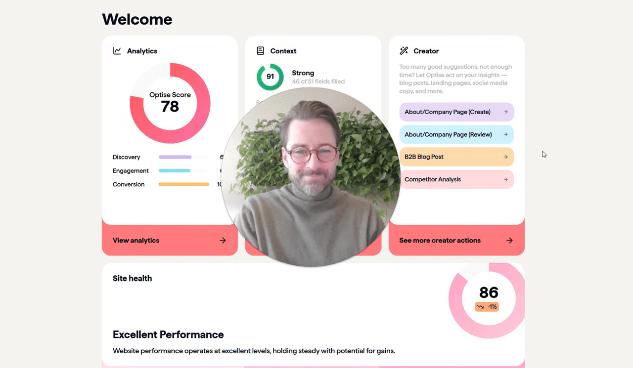 Optise Product Walkthrough, image of Ómar Thor